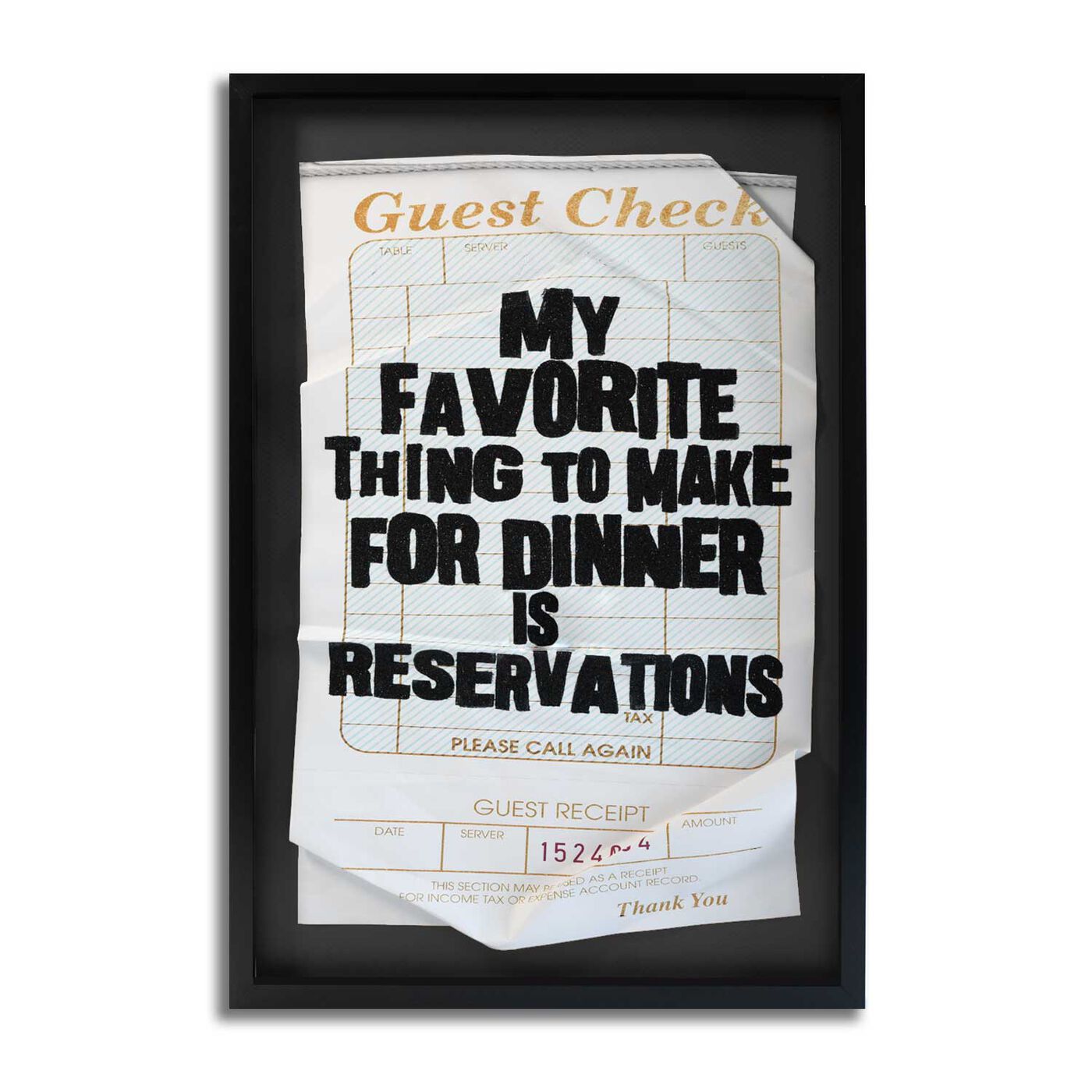 Front view of Reservations - Limited Edition art.