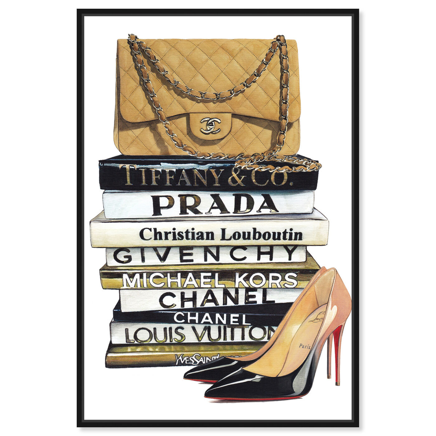 Oliver Gal 'LV Gold' Fashion and Glam Wall Art Canvas Print - Gold