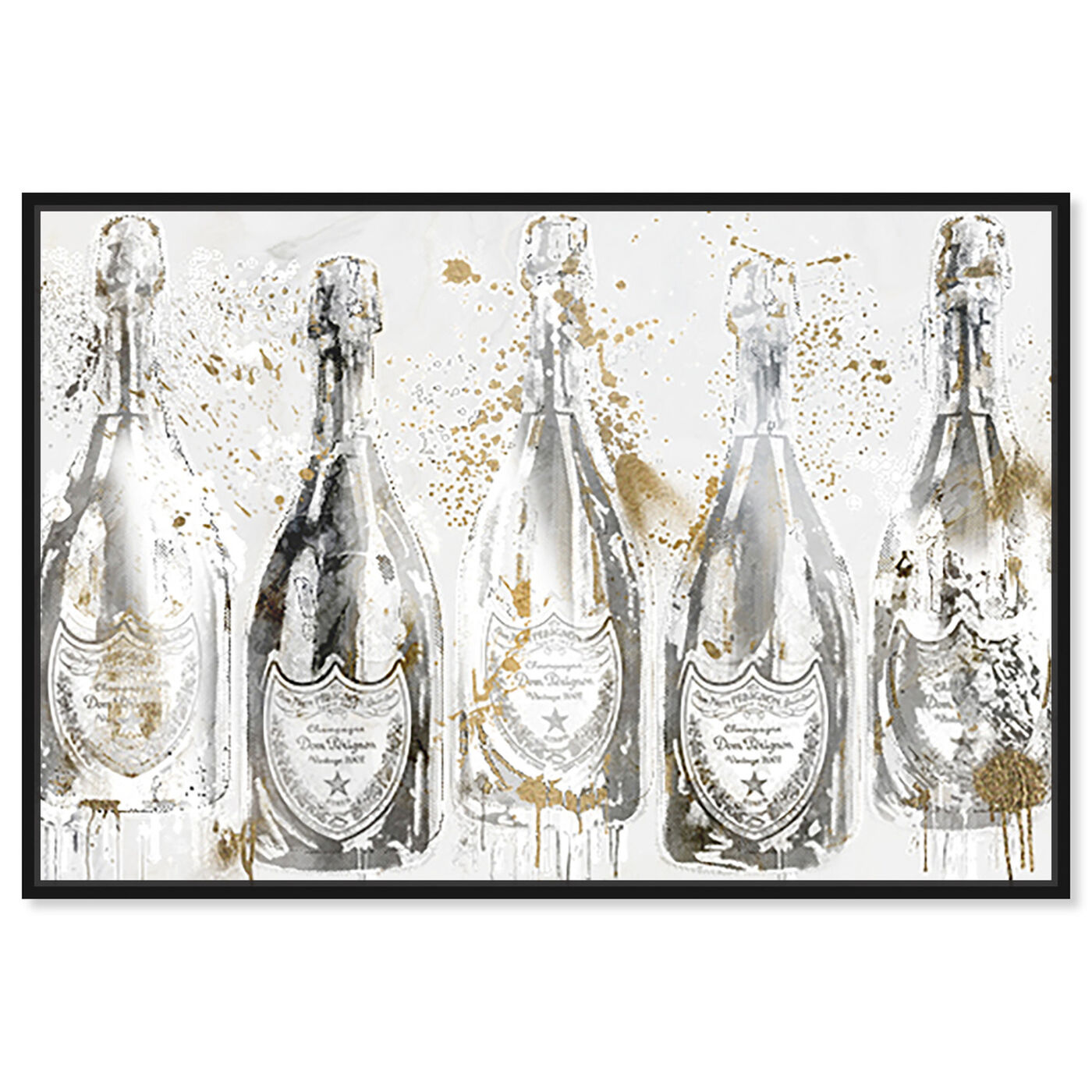 Framed Canvas Art (Champagne) - Supreme Luggage II by NUWARHOL ( Fashion > Supreme art) - 26x18 in