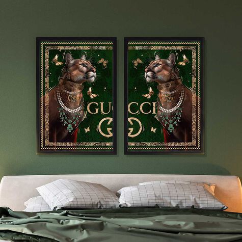 Emerald Legacy Felines Duo - With Gold Leaf