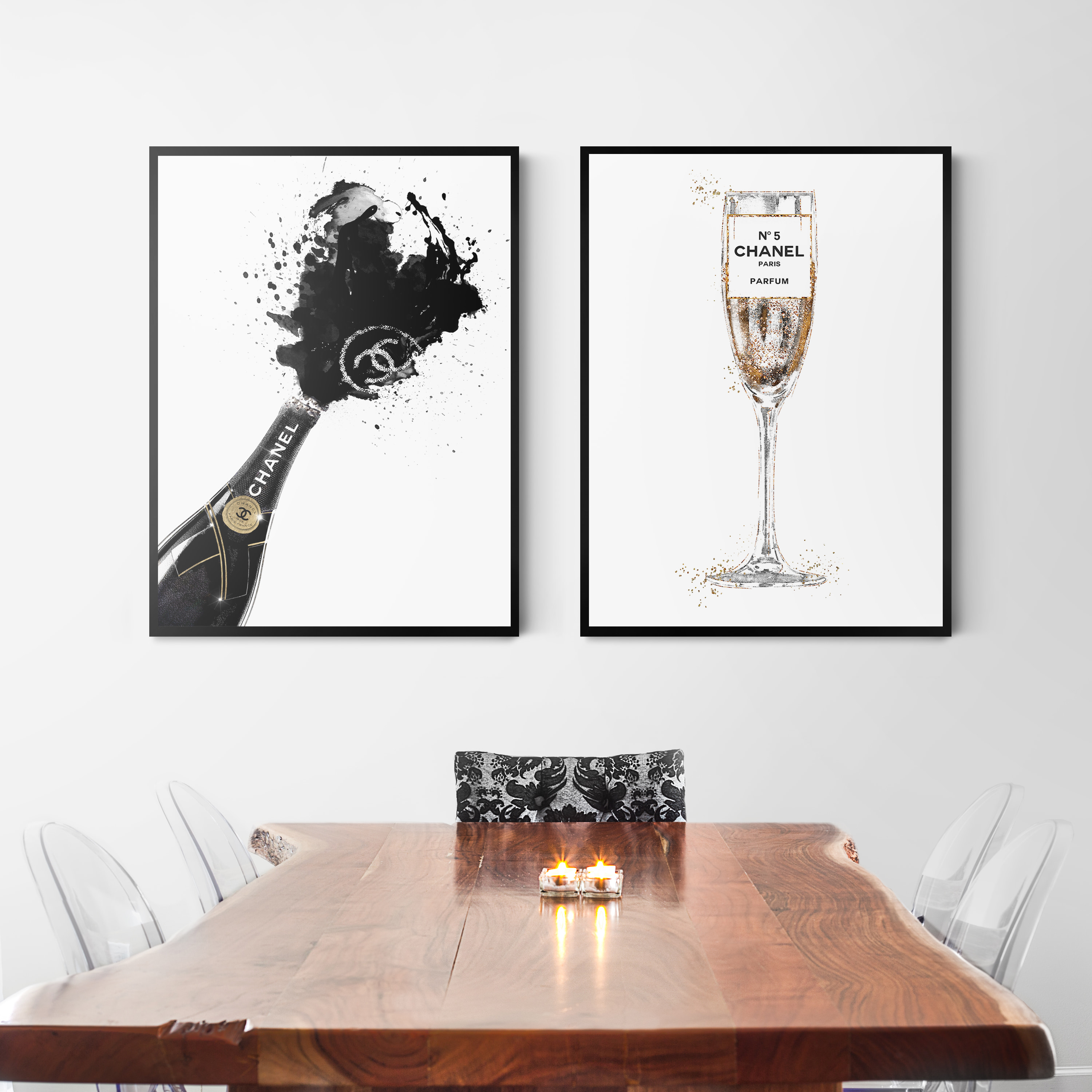 Double-Wall Champagne Glass - Paint Splatter - Slant Collections