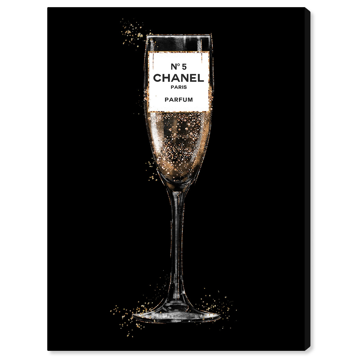 Glam Bubbly Champagne Perfume White  Fashion and Glam Wall Art by Oliver  Gal