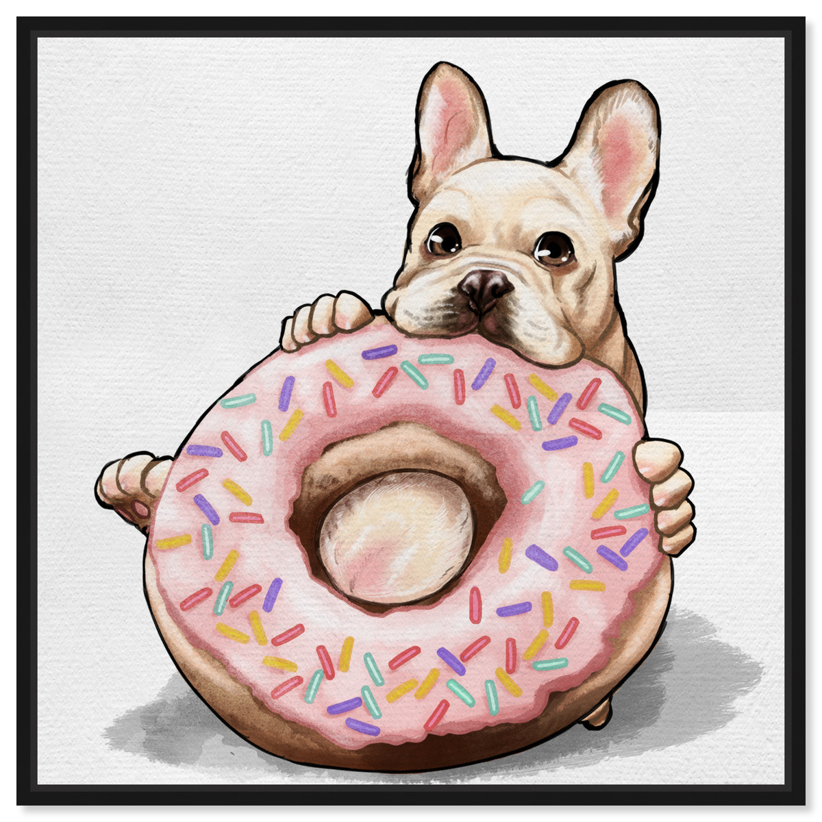 Donut Frenchie | Animals Wall Art by Oliver Gal